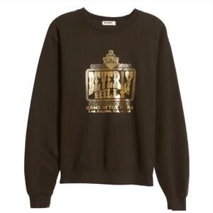 Neema California Women Black and Gold Beverly Hills Graphic Sweatshirt-S